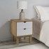 Mesita de noche OTTA madera de pino marrón y blanco 45x39x57