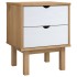 Mesita de noche OTTA madera de pino marrón y blanco 45x39x57