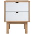 Mesita de noche OTTA madera de pino marrón y blanco 45x39x57