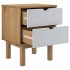 Mesita de noche OTTA madera de pino marrón y blanco 45x39x57