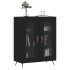 Aparador de madera de ingeniería negro 69,5x34x90