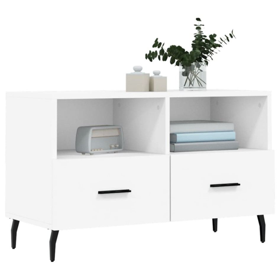 Mueble para TV madera contrachapada blanco 80x36x50