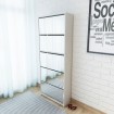 Mueble zapatero 5 cajones con espejo blanco 63x17x169,5 cm