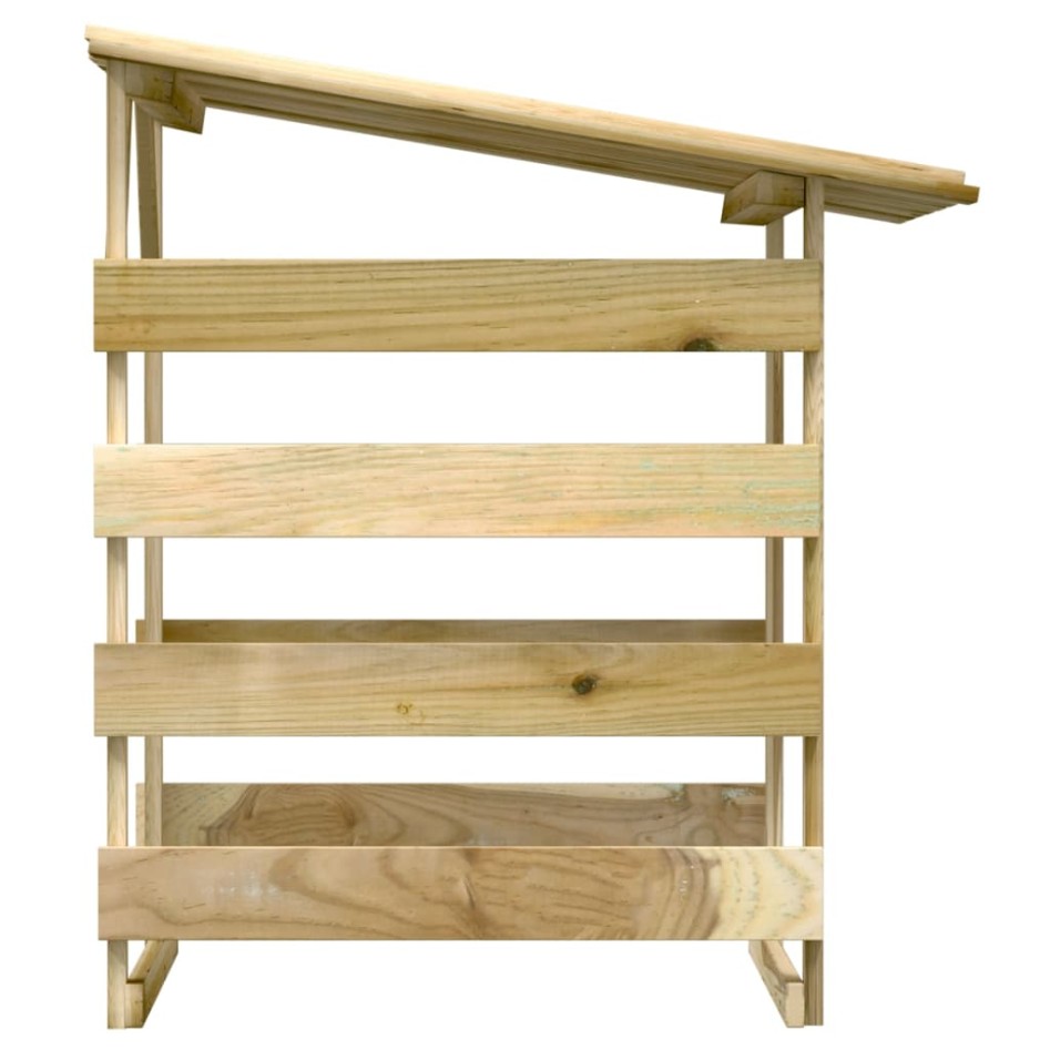 Pérgola con techo madera de pino impregnada 100x90x100