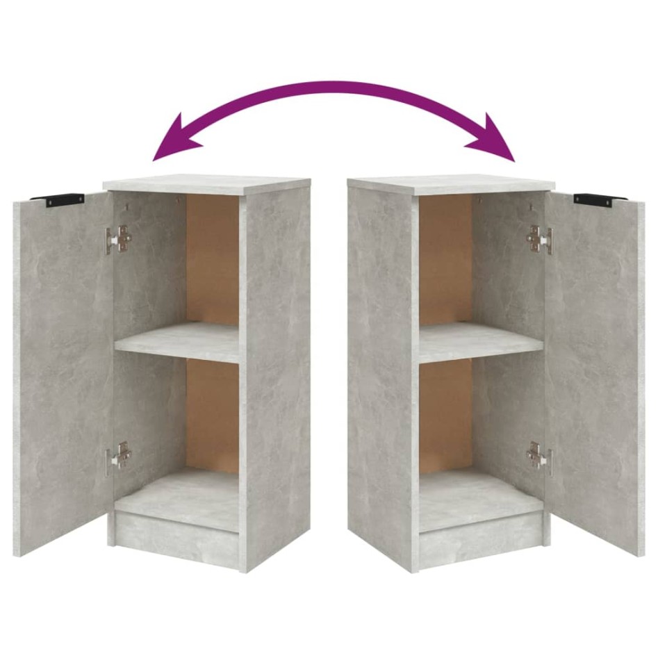 Aparadores 2 uds madera contrachapada gris hormigón 30x30x70