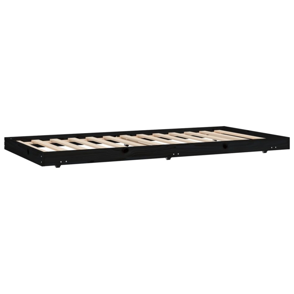 Estructura de cama madera maciza de pino negro 75x190