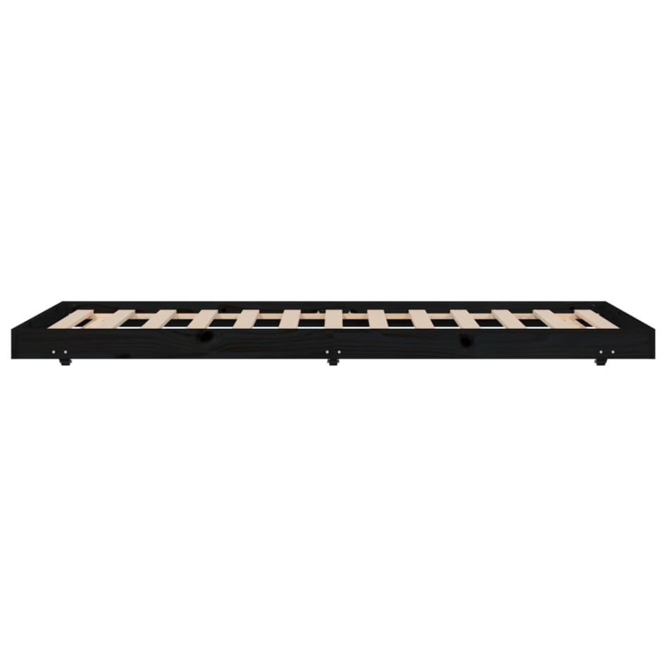 Estructura de cama madera maciza de pino negro 75x190