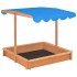 Arenero con techo ajustable de madera de abeto 115x115x115