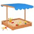Arenero con techo ajustable de madera de abeto 115x115x115
