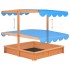 Arenero con techo ajustable de madera de abeto 115x115x115