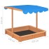 Arenero con techo ajustable de madera de abeto 115x115x115