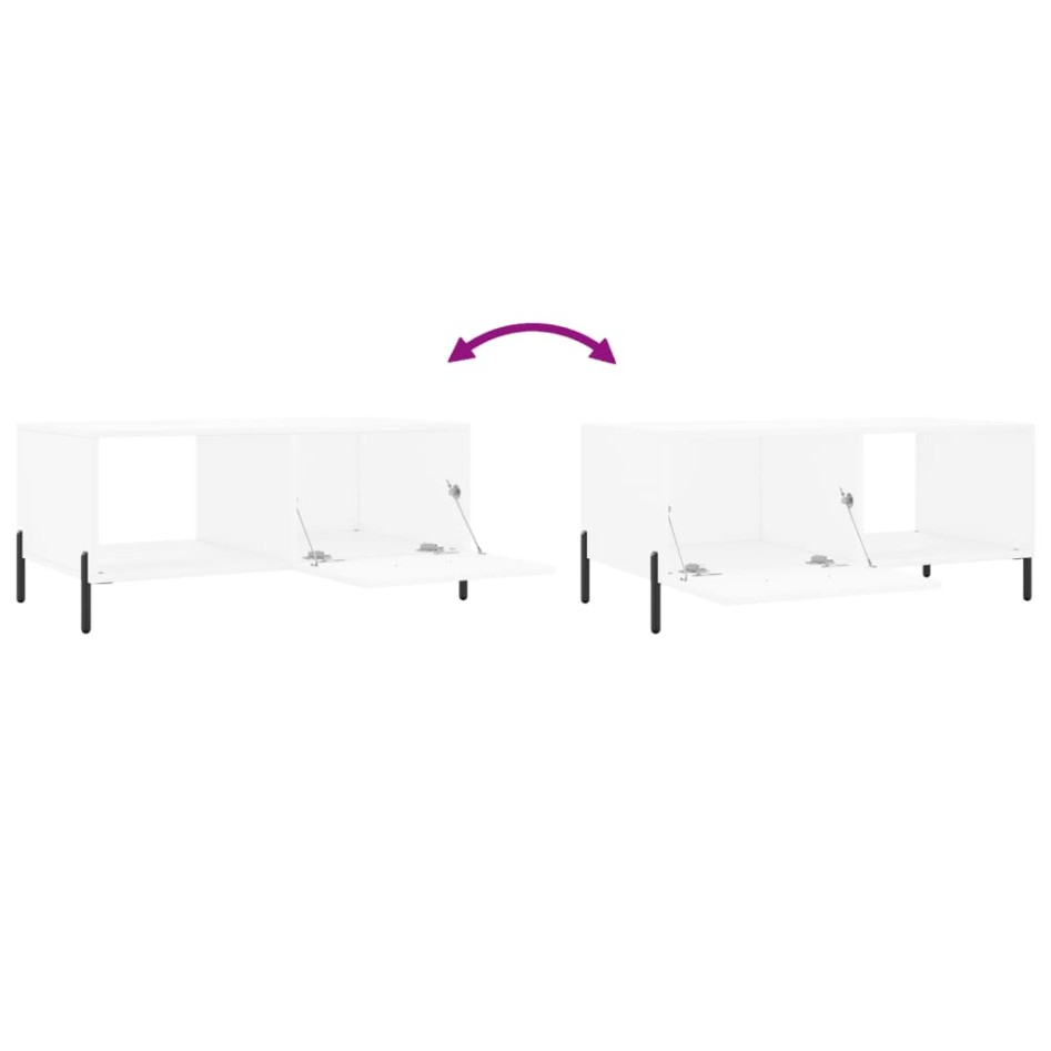 Mesa de centro madera contrachapada blanco 90x50x40