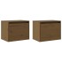 Armarios pared 2 uds madera maciza pino marrón miel 45x30x35