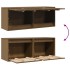 Armarios pared 2 uds madera maciza pino marrón miel 45x30x35