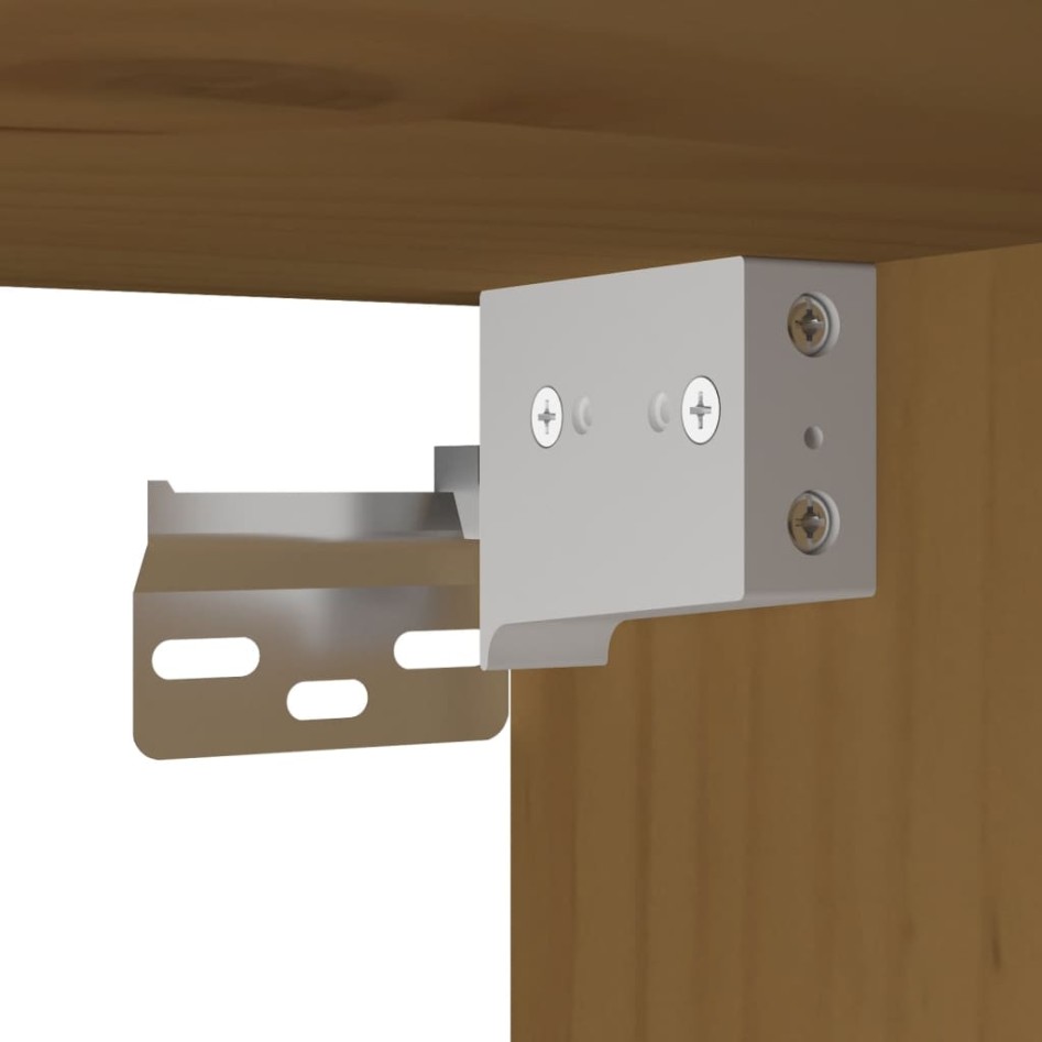 Armarios pared 2 uds madera maciza pino marrón miel 45x30x35