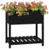 Jardinera con estante madera maciza de pino negro 82,5x54x81