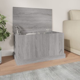 Baúl almacenaje madera contrachapada gris sonoma 70x40x38
