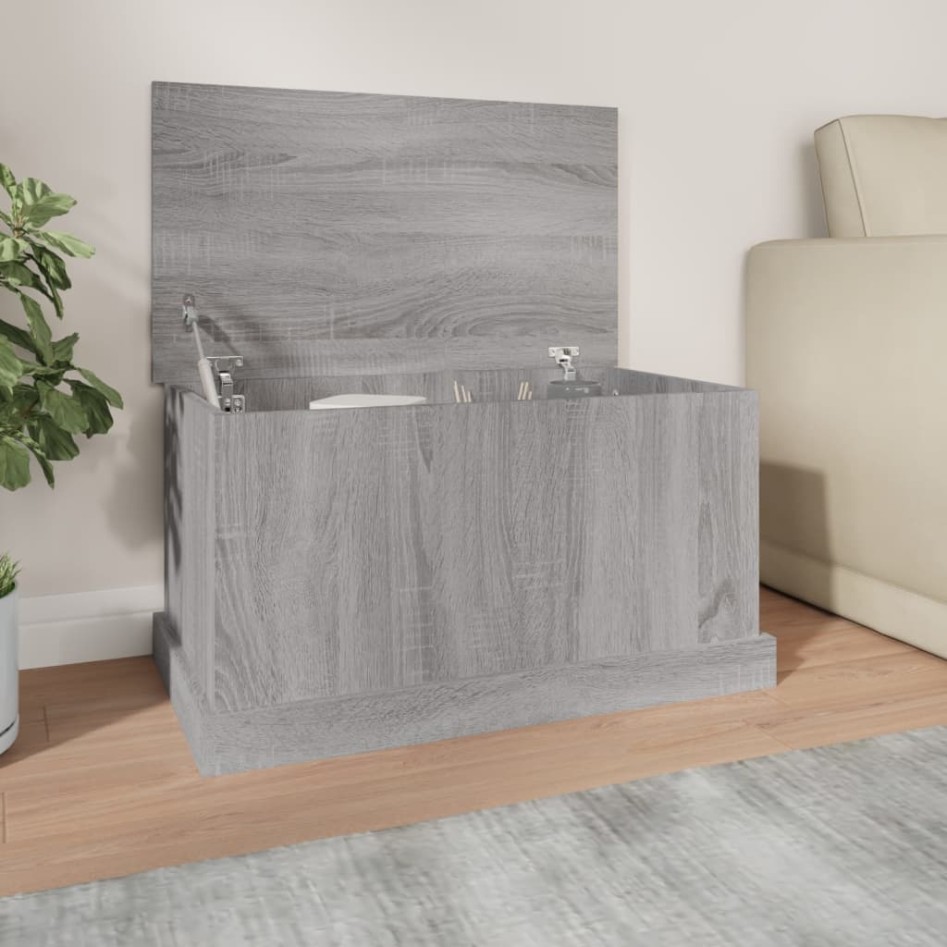 Baúl almacenaje madera contrachapada gris sonoma 70x40x38
