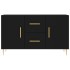 Aparador de madera de ingeniería negro 100x36x60