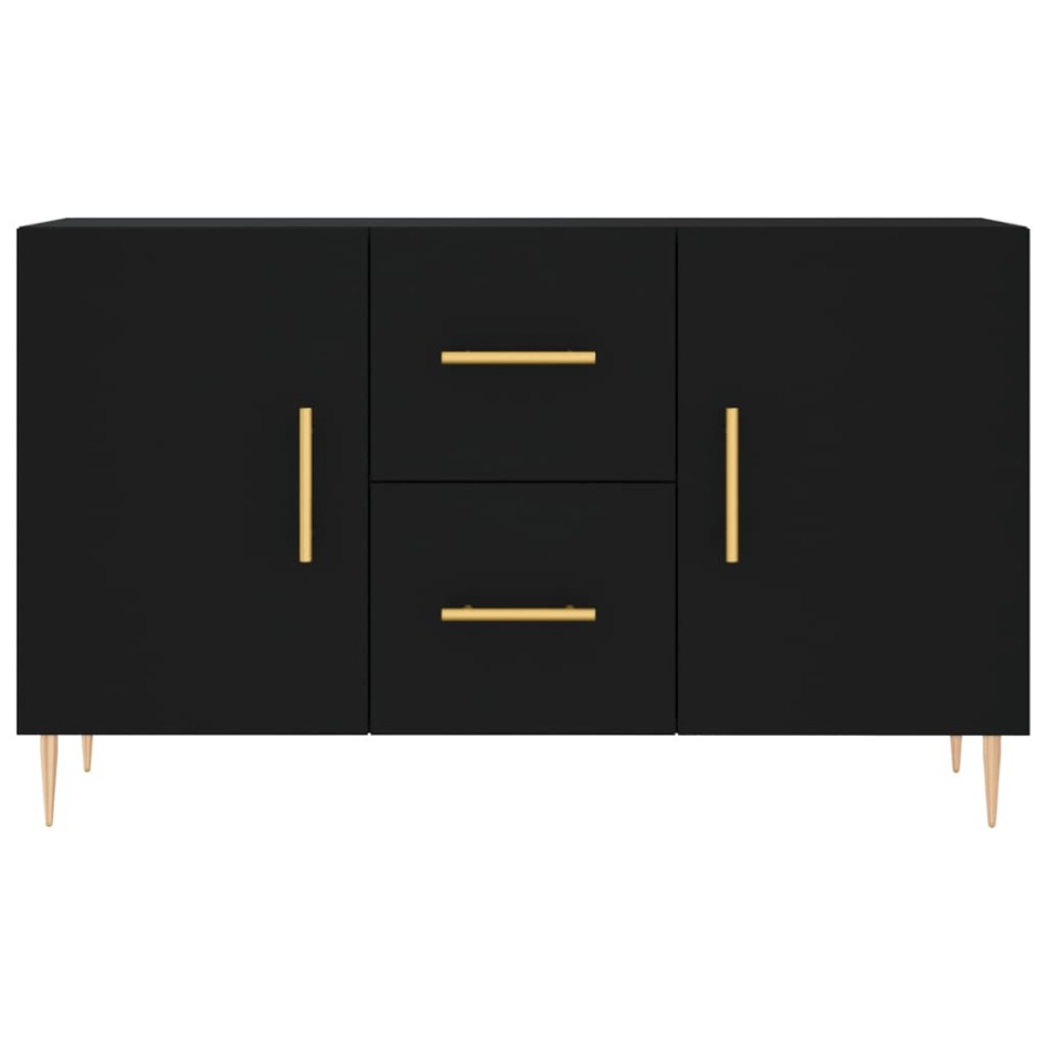 Aparador de madera de ingeniería negro 100x36x60