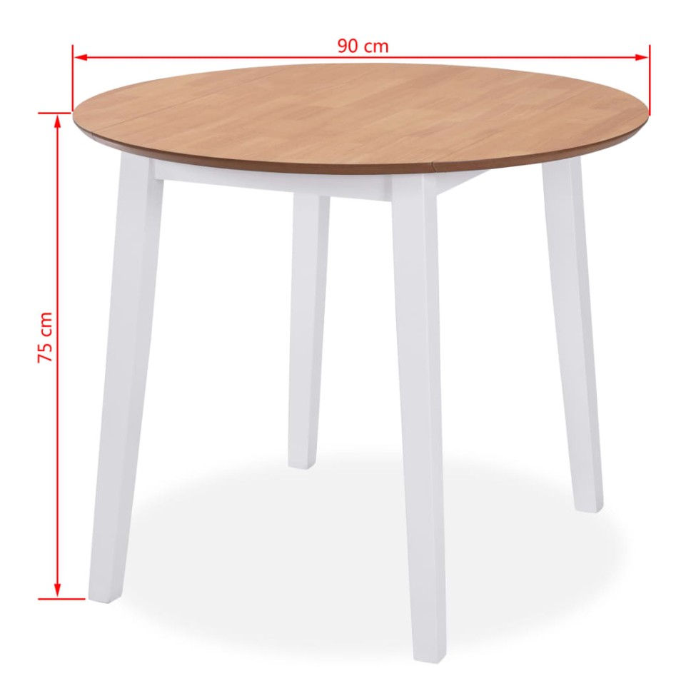 Juego de comedor de MDF y madera de caucho 3 piezas