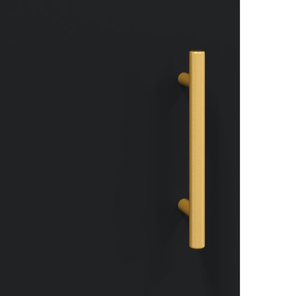 Aparador de madera de ingeniería negro 100x36x60