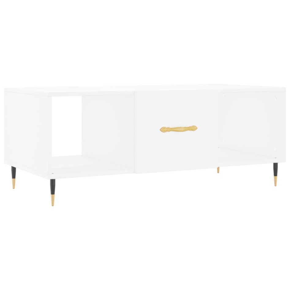 Mesa de centro madera contrachapada blanco 102x50x40