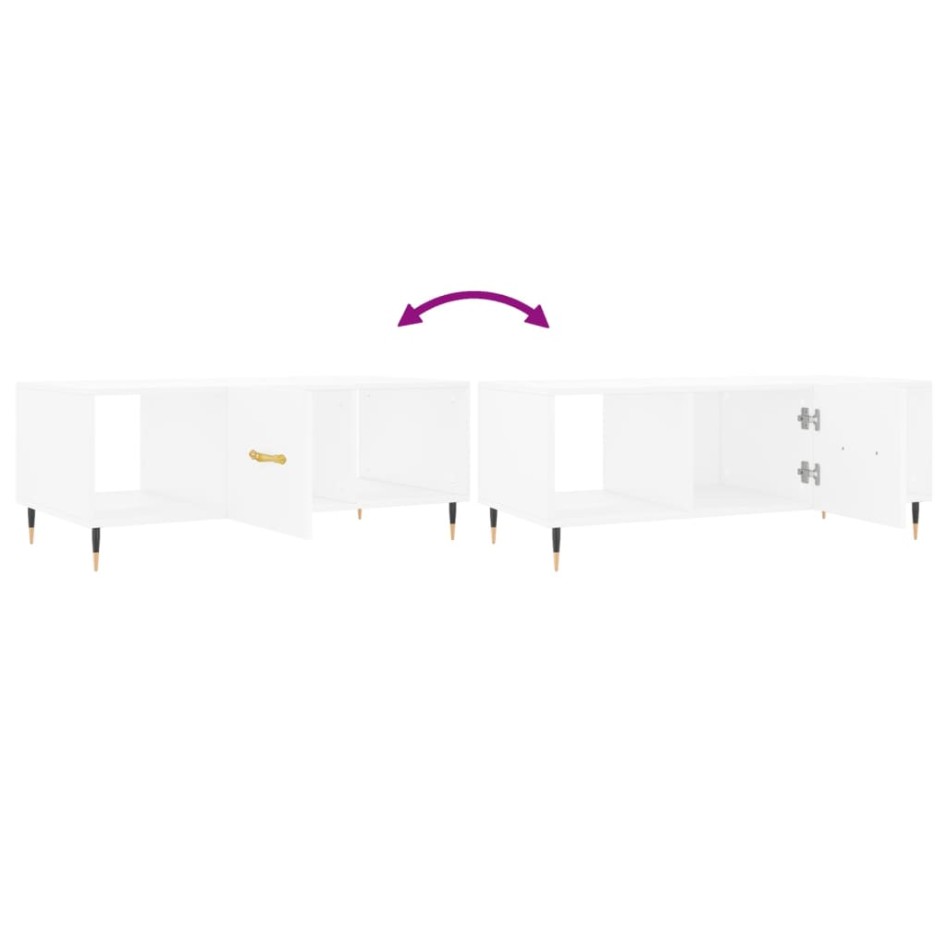 Mesa de centro madera contrachapada blanco 102x50x40