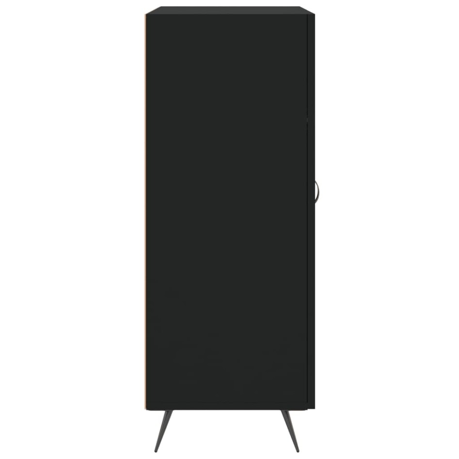 Aparador de madera de ingeniería negro 69,5x34x90