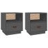 Mesitas de noche 2 uds madera maciza pino gris 40x34x45