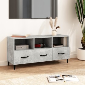 Mueble de TV madera contrachapada gris hormigón 102x35x50