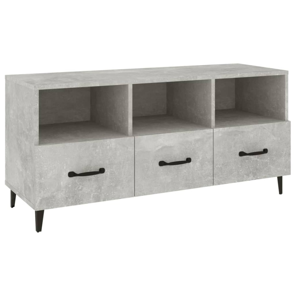 Mueble de TV madera contrachapada gris hormigón 102x35x50
