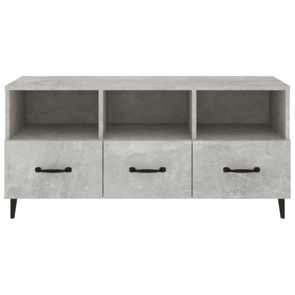 Mueble de TV madera contrachapada gris hormigón 102x35x50