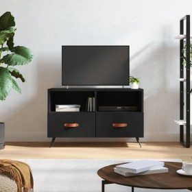 Mueble para TV madera contrachapada negro 80x36x50