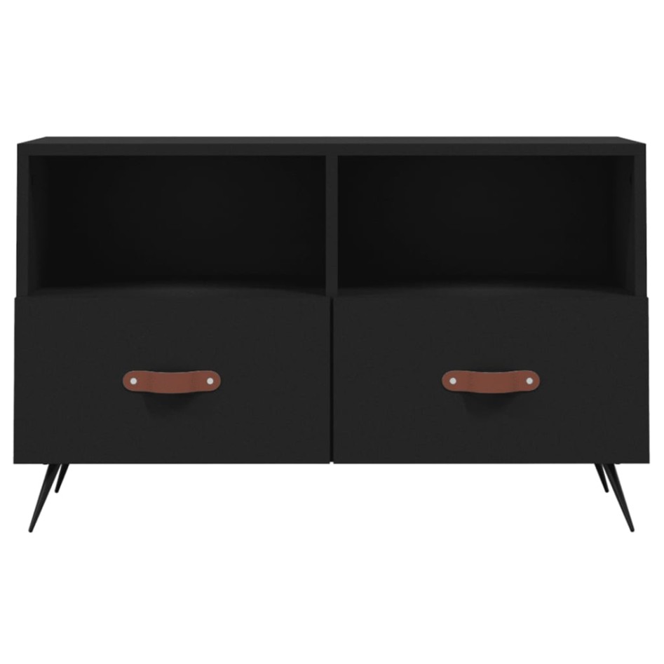 Mueble para TV madera contrachapada negro 80x36x50