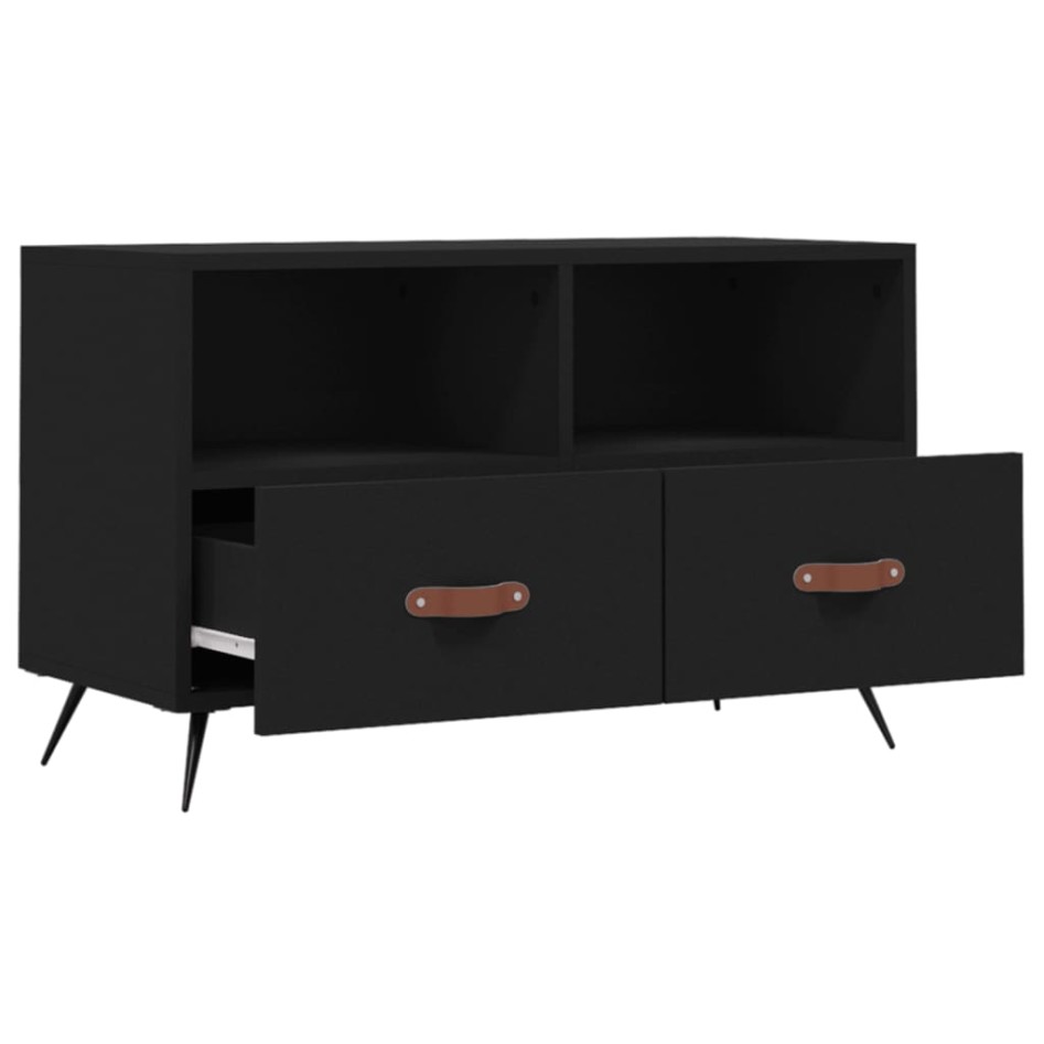 Mueble para TV madera contrachapada negro 80x36x50