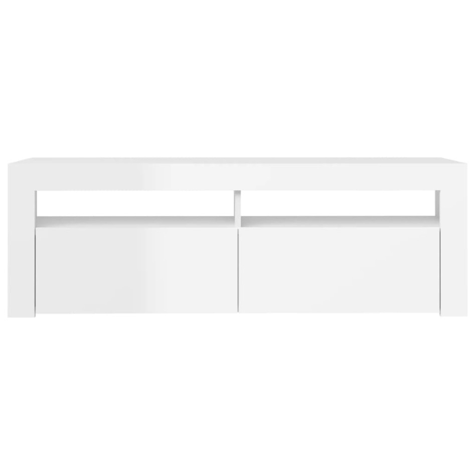 Mueble de TV con luces LED blanco brillante 120x35x40