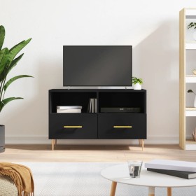 Mueble para TV madera contrachapada negro 80x36x50
