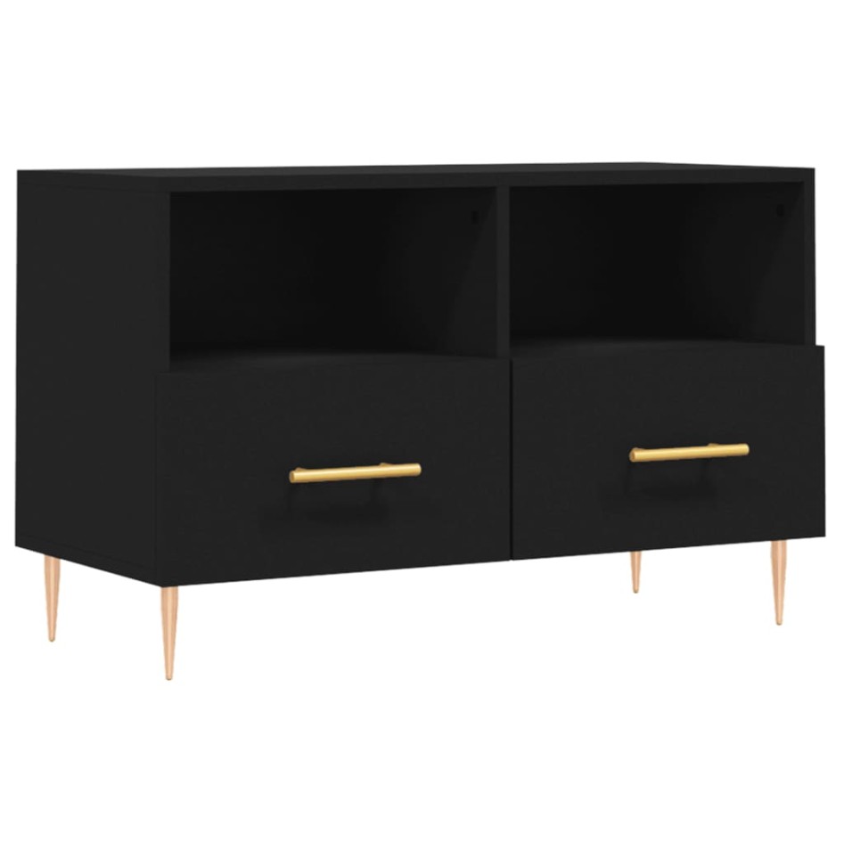 Mueble para TV madera contrachapada negro 80x36x50
