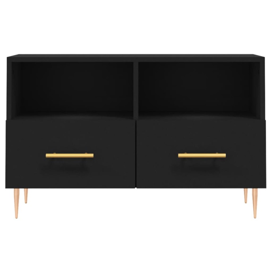 Mueble para TV madera contrachapada negro 80x36x50