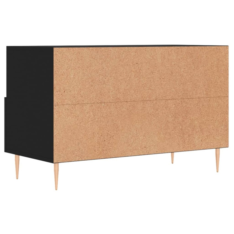 Mueble para TV madera contrachapada negro 80x36x50