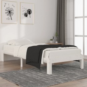 Estructura de cama sin colchón madera de pino blanca 90x200