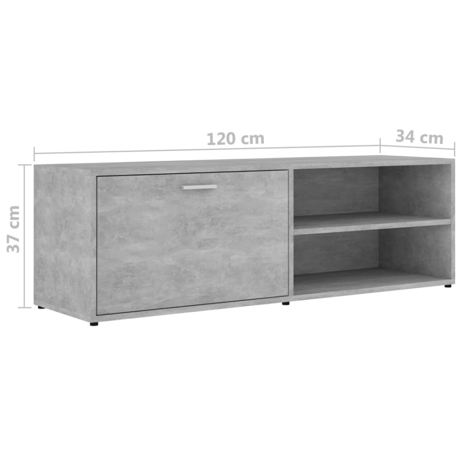 Mueble de TV madera contrachapada gris hormigón 120x34x37