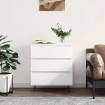 Aparador de madera contrachapada blanco 60x35x70 cm