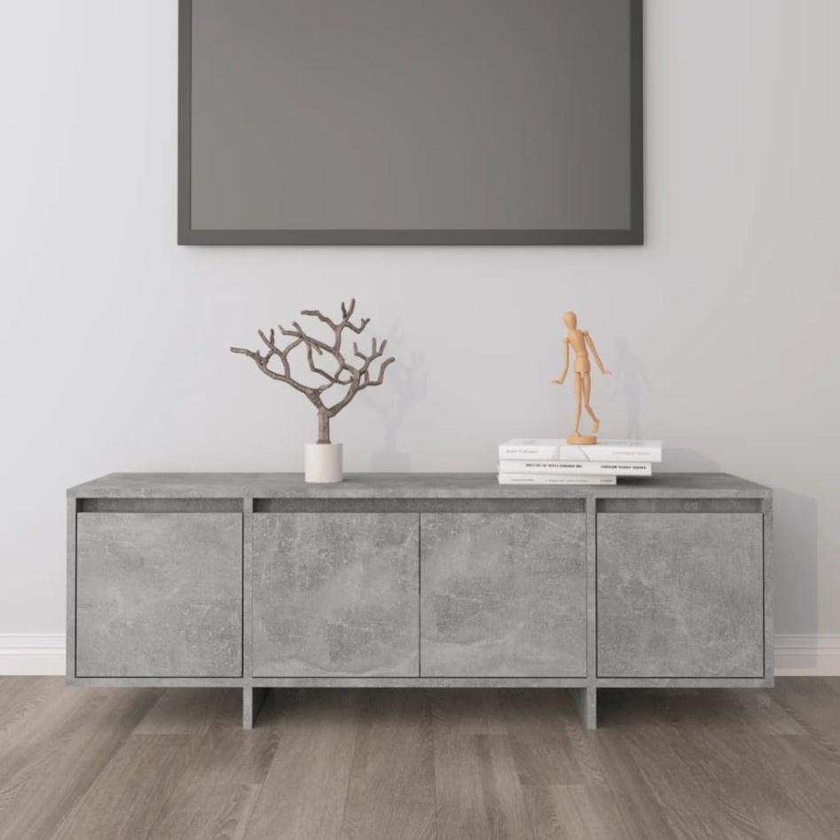Mueble de TV madera contrachapada gris hormigón 120x30x40,5