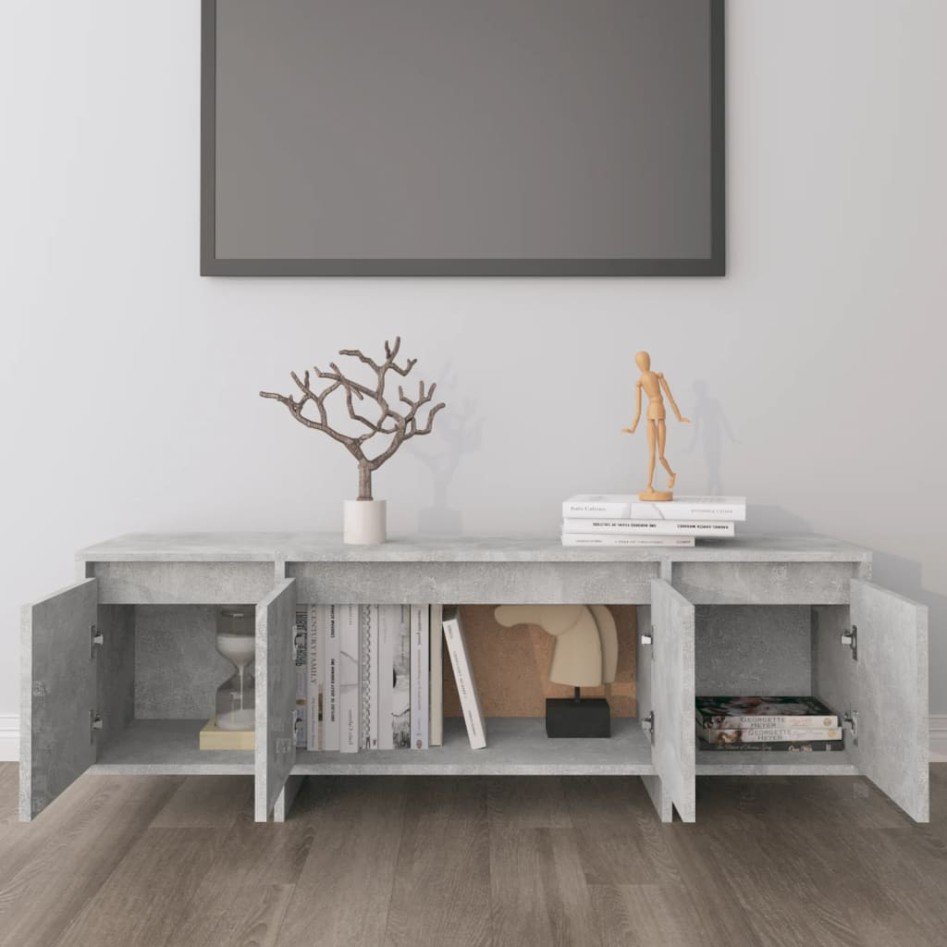 Mueble de TV madera contrachapada gris hormigón 120x30x40,5