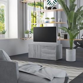 Mueble de TV madera contrachapada gris Sonoma 80x34x36