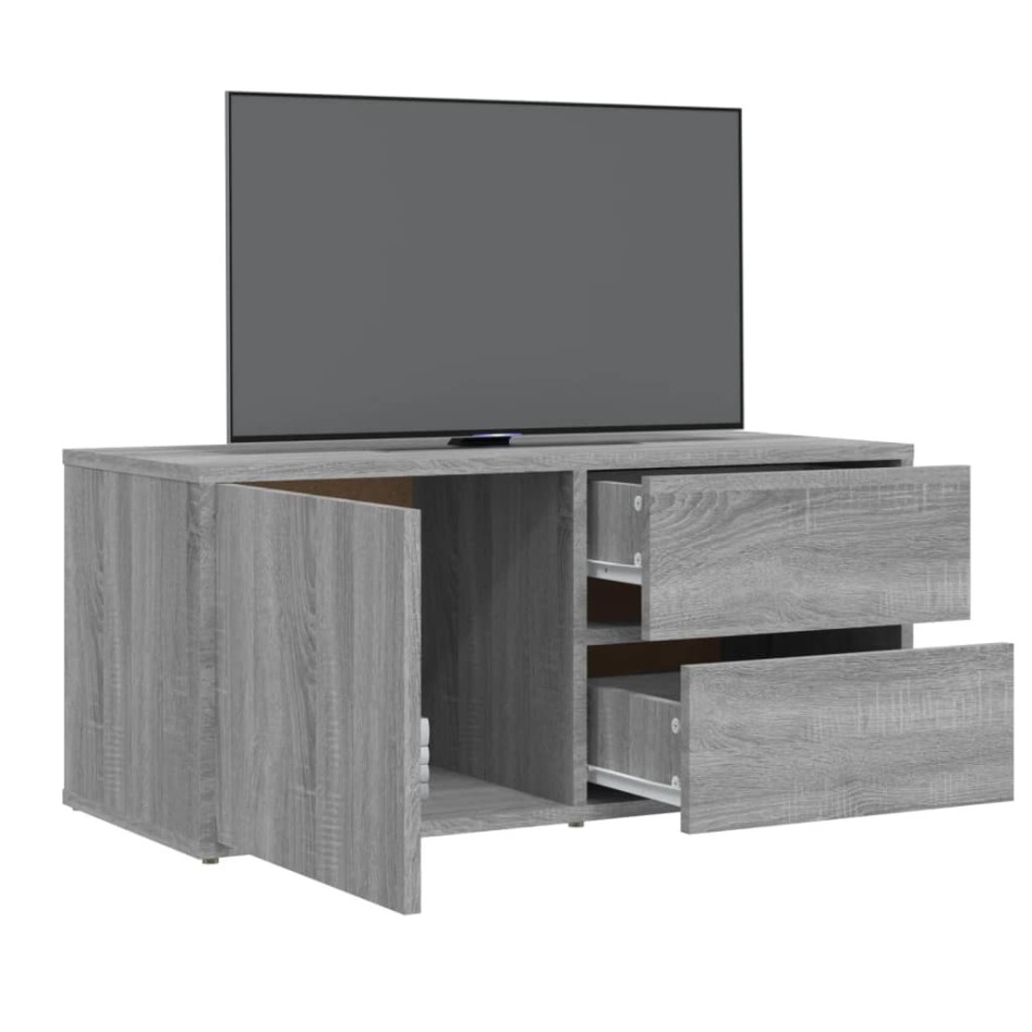 Mueble de TV madera contrachapada gris Sonoma 80x34x36