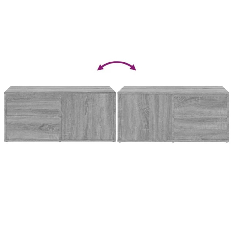 Mueble de TV madera contrachapada gris Sonoma 80x34x36