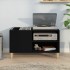 Mueble para discos madera contrachapada negro 84,5x38x48